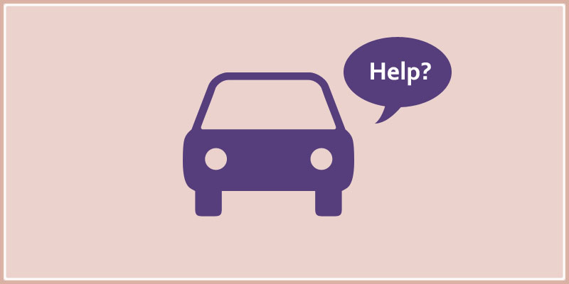 Car with help speech bubble